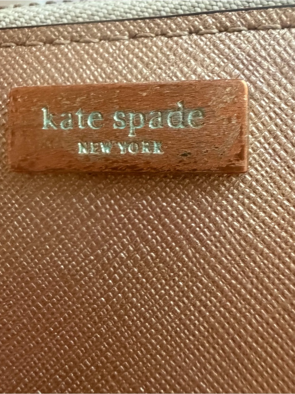 kate spade Metallic Rose Gold Textured Wallet